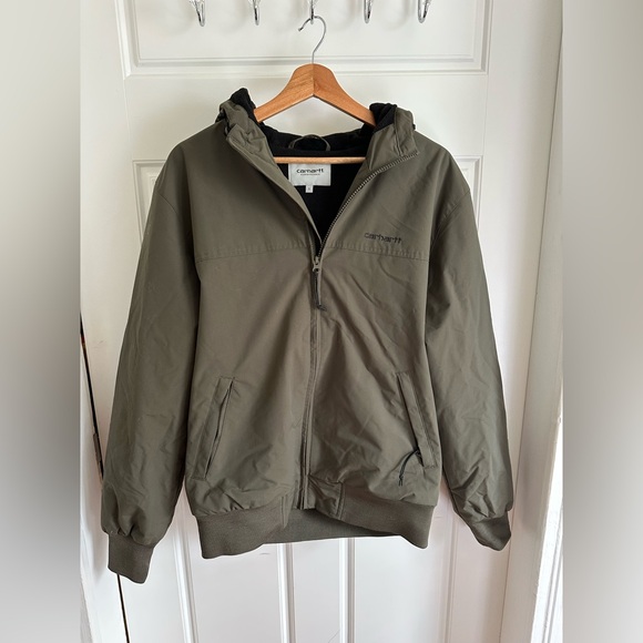 Carharrt WIP Hooded Sail Jacket Cypress/Black Size S - Picture 1 of 13